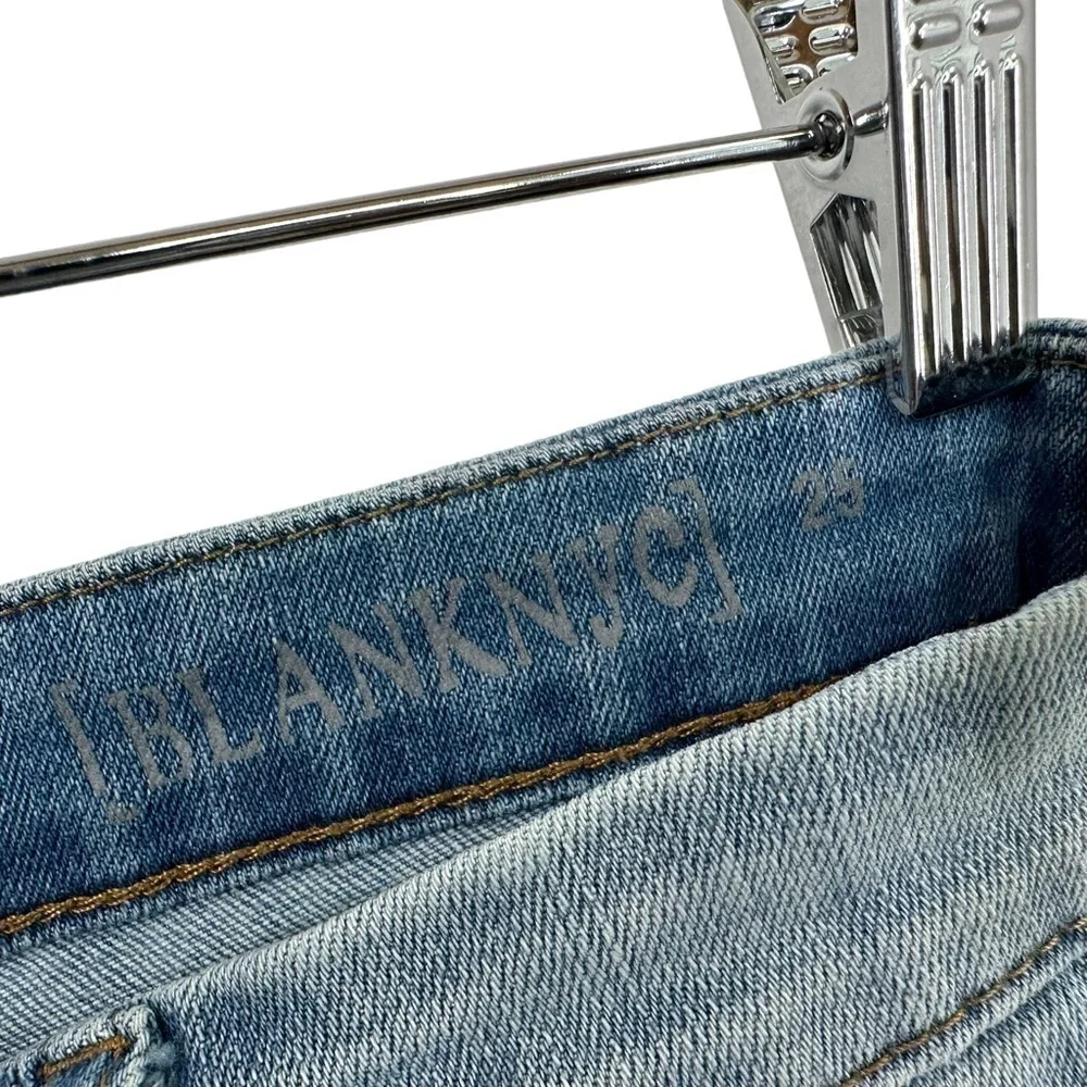 Blank NYC Womens Denim Cutoff Shorts Sz 25 Blue Frayed Hem Distress Booty Shorts